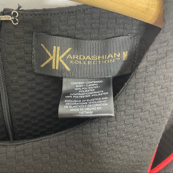 KARDASHIAN KOLLECTION Box Pleat Cutout A-Line Dress with Neon Trim - Sz. Medium - Picture 7 of 10